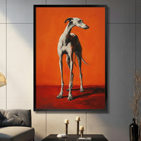Bold Orange Greyhound Oil Painting Canvas Art