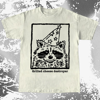 Grilled Cheese Destroyer Raccoon Shirt, funny meme tee gift (view 5)