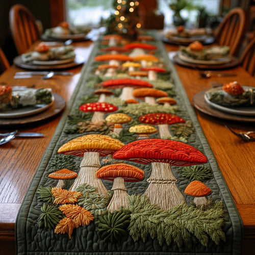 Grotto Mushroom Quilted Table Runner