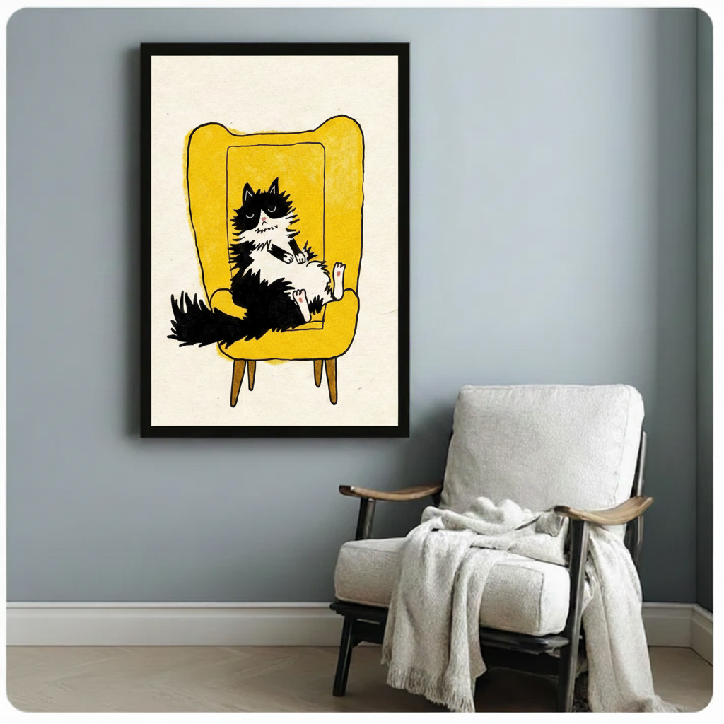 Grumpy Cat Canvas Art | Funny Cat Wall Decor Wall Art