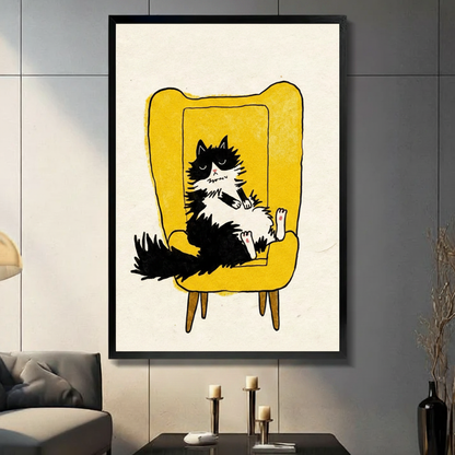 Grumpy Cat Canvas Art | Funny Cat Wall Decor Wall Art