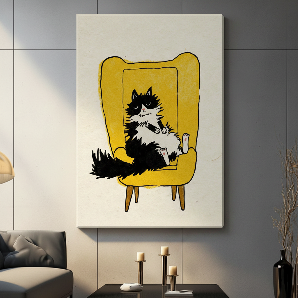 Grumpy Cat Canvas Art | Funny Cat Wall Decor Wall Art