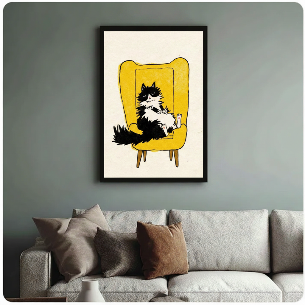 Grumpy Cat Canvas Art | Funny Cat Wall Decor Wall Art