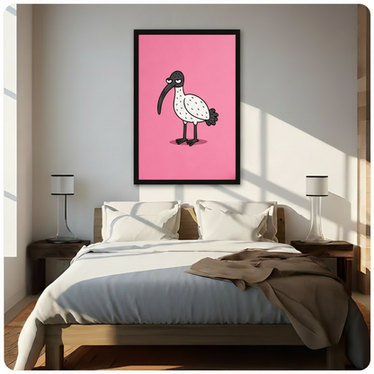 Grumpy Ibis Pink Pop Art Canvas Wall Art