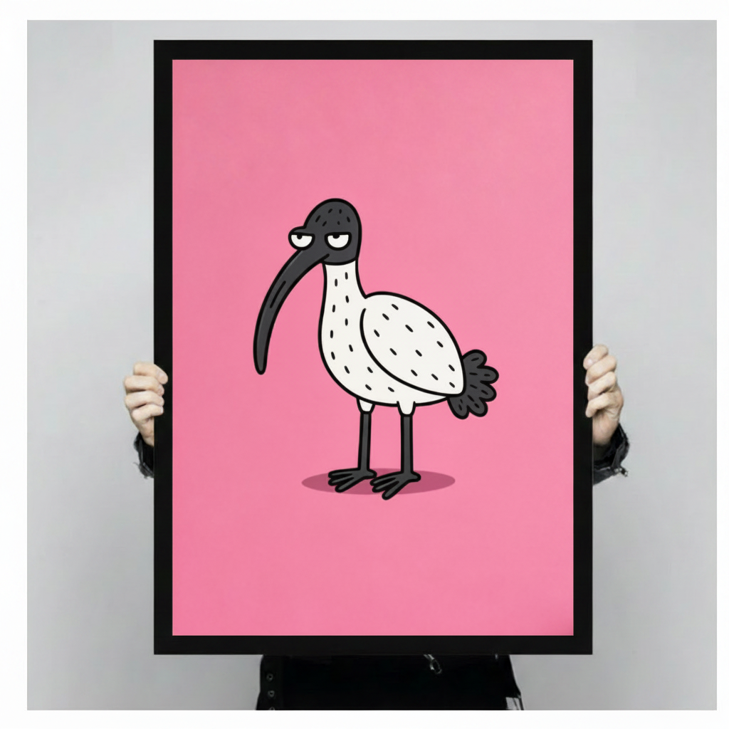 Grumpy Ibis Pink Pop Art Canvas Wall Art
