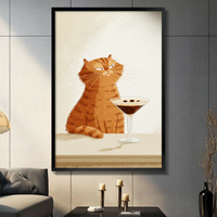 Grumpy Cat Espresso Martini Funny Canvas Art Wall Art