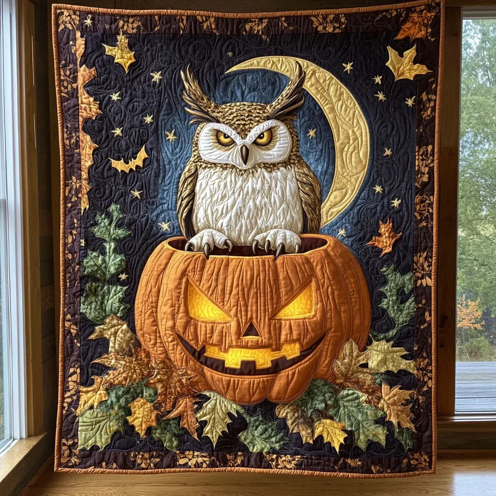 Grumpy Owl Quilt Blanket