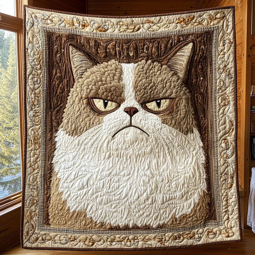 Grumpy Portrait Quilt Blanket