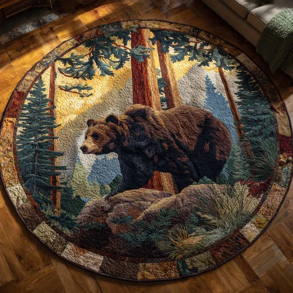 Guardian of the Forest Quilted Round Mat