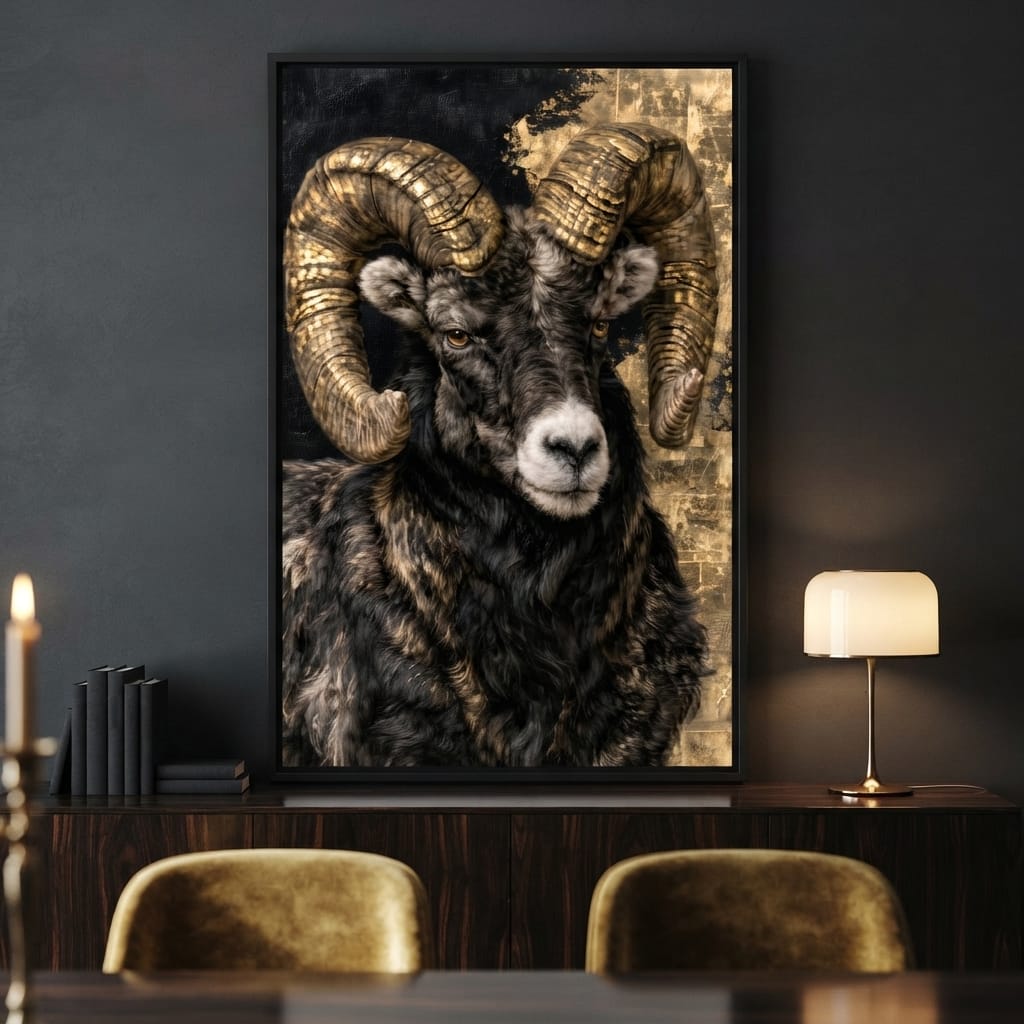 Guardian of the Gilded Peak Canvas Wall Art