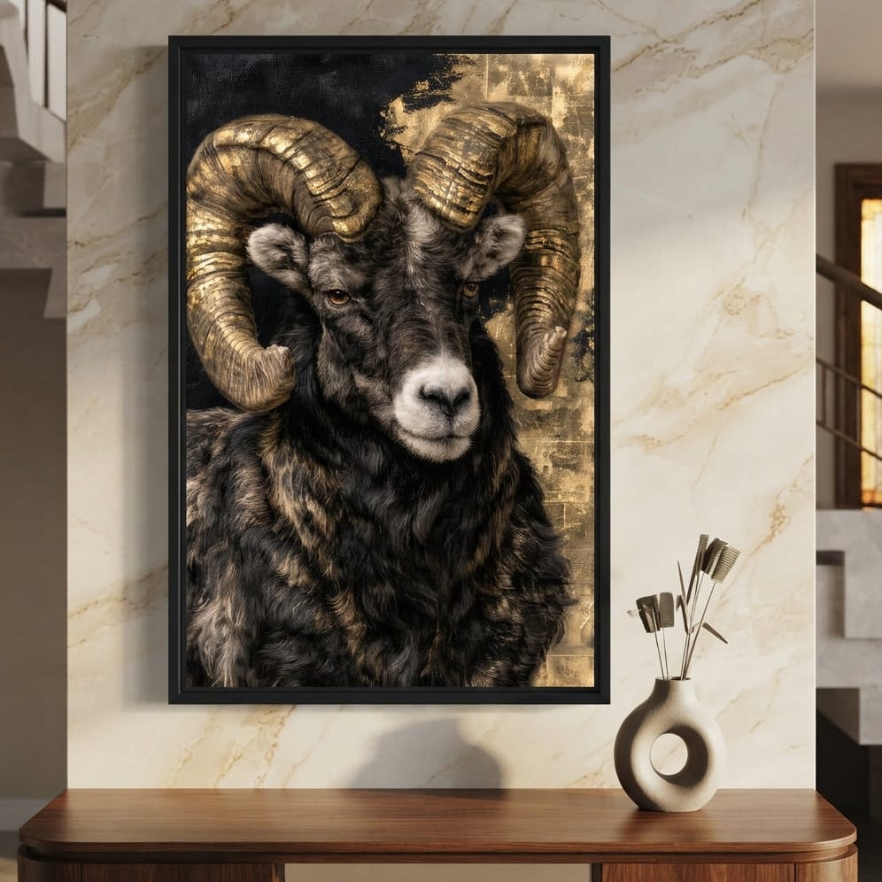 Guardian of the Gilded Peak Canvas Wall Art