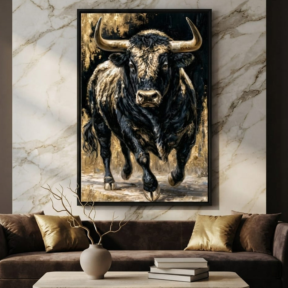 Guardian of the Gilded Plains Canvas Wall Art