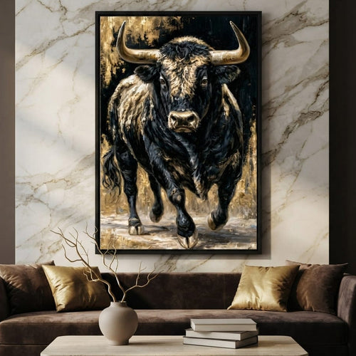Guardian of the Gilded Plains Canvas Wall Art