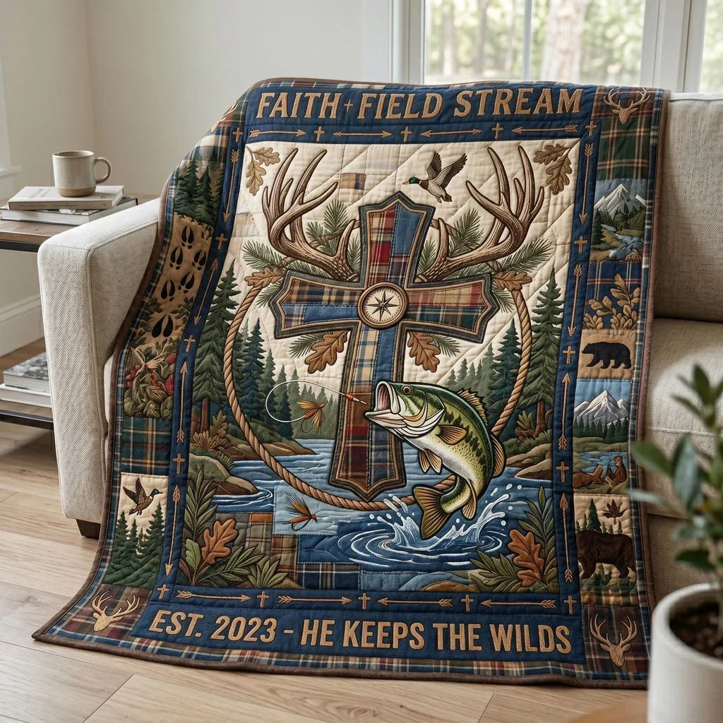 Guided By Faith Outdoors Quilt Blanket