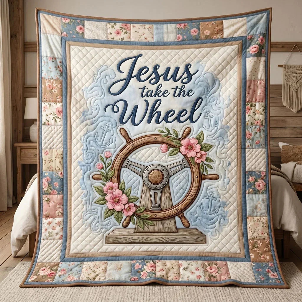 Guided By Faith Wheel Quilt Blanket