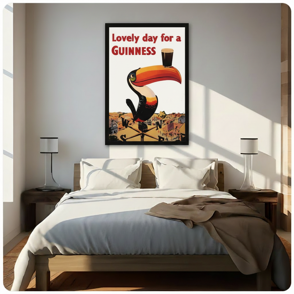 Vintage Guinness Toucan Retro Poster Canvas Art