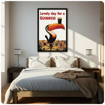Vintage Guinness Toucan Retro Poster Canvas Art