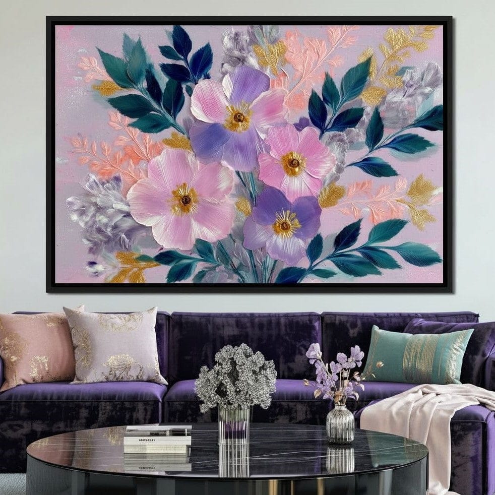 Pastel Peony Garden Glow Canvas Wall Art