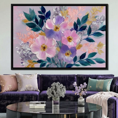 Pastel Peony Garden Glow Canvas Wall Art