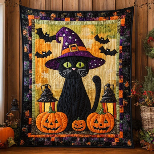 Halloween Cat Quilt Blanket
