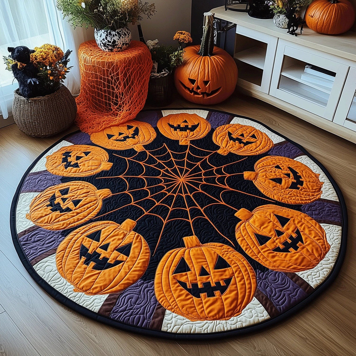 Halloween Harvest Quilted Round Mat