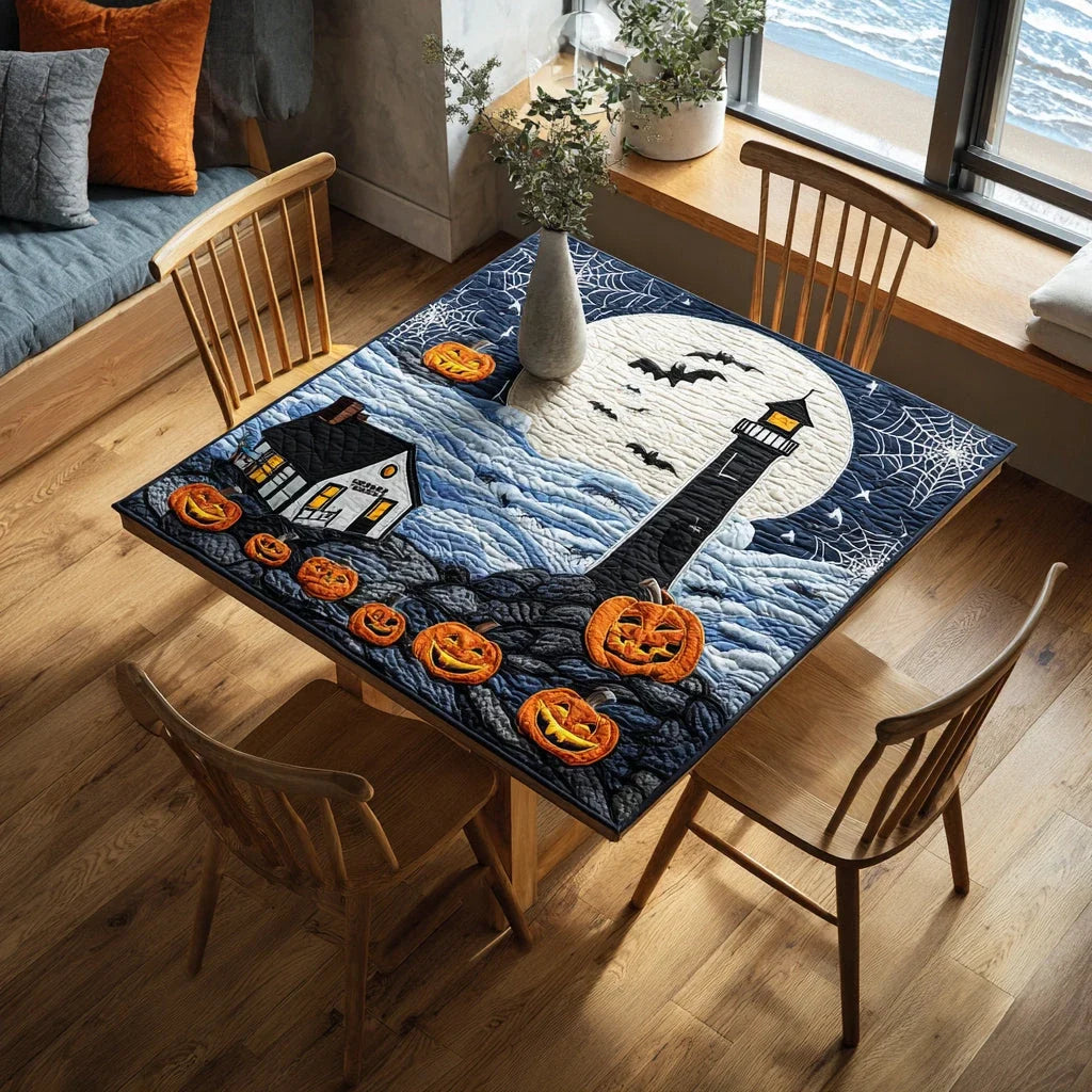 Halloween Lighthouse Quilted Table Topper