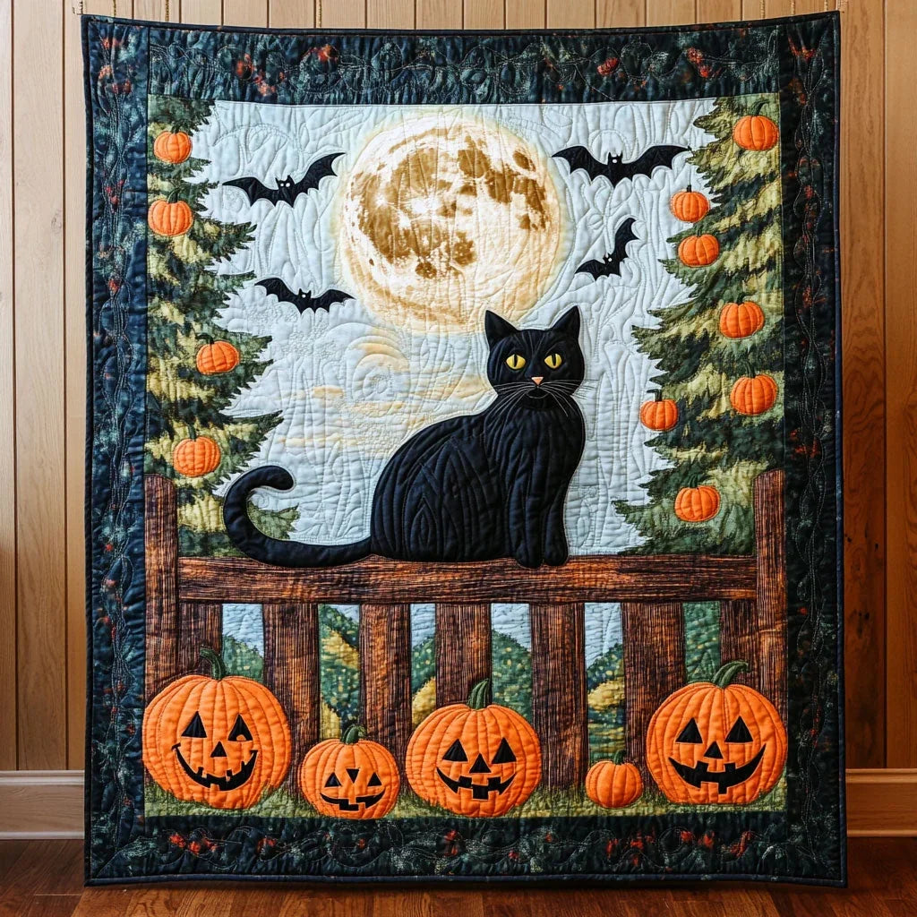 Hallowhiskers Quilt Blanket