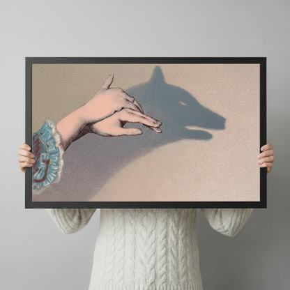 Shadow Wolf Hand Art Canvas Wall Art