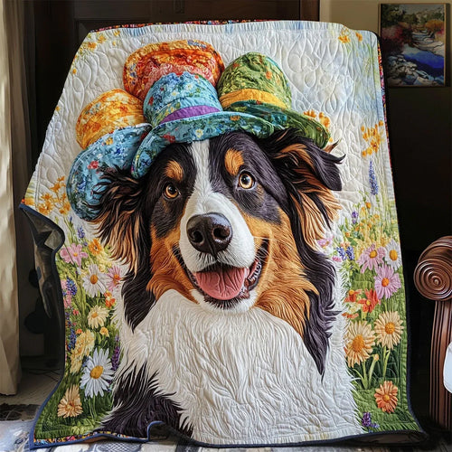 Happy Collie Quilt Blanket