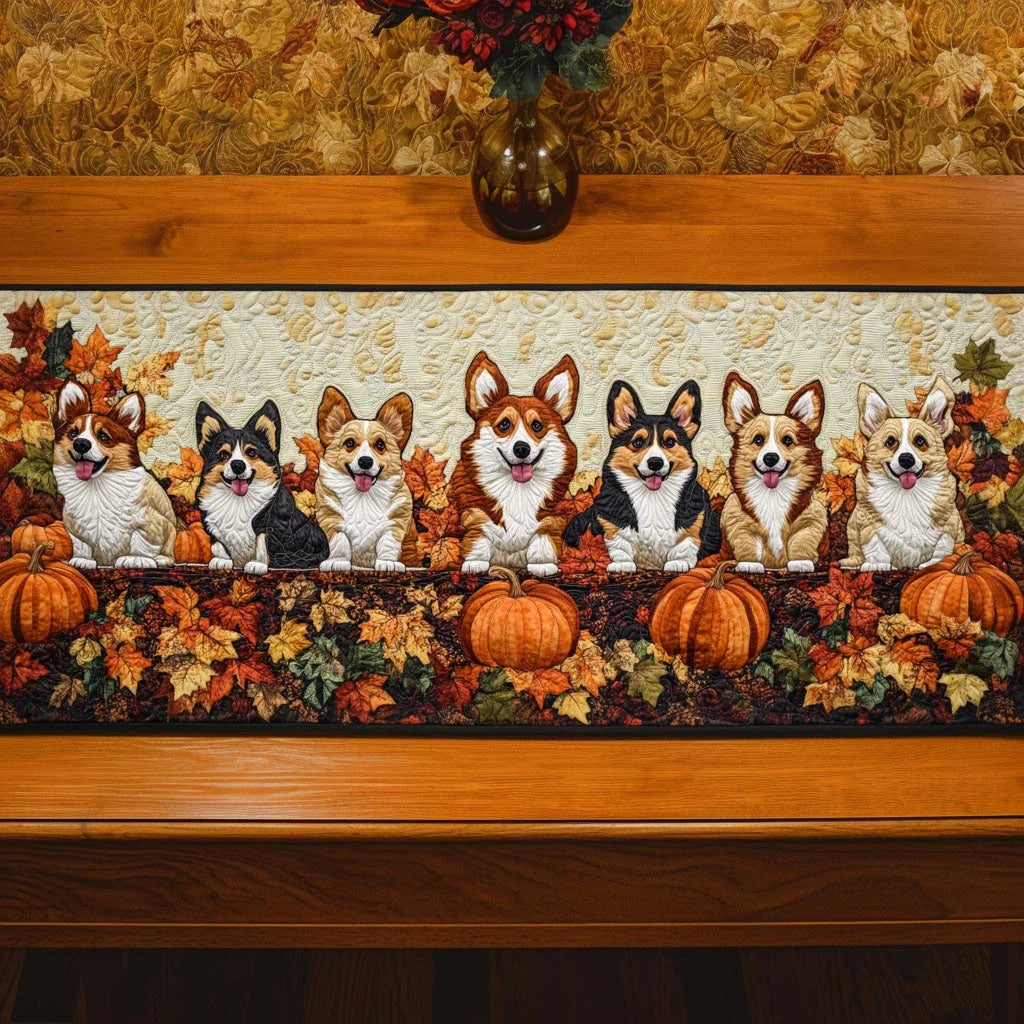 Happy Fall Crew Quilted Table Runner