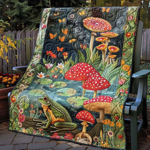 Happy Frog Quilt Blanket - Quilted Blanket by Wild and Way