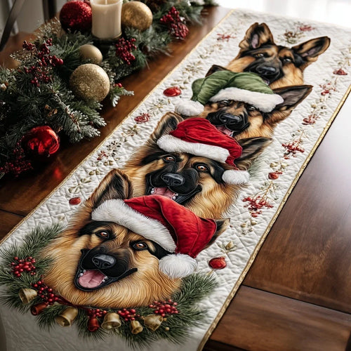 Happy German Shepherd Quilted Table Runner
