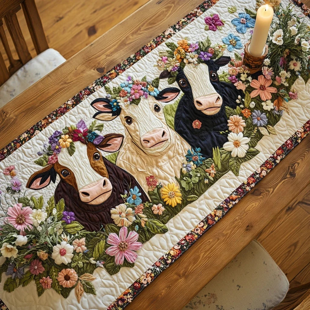 Happy Herd Quilted Table Runner