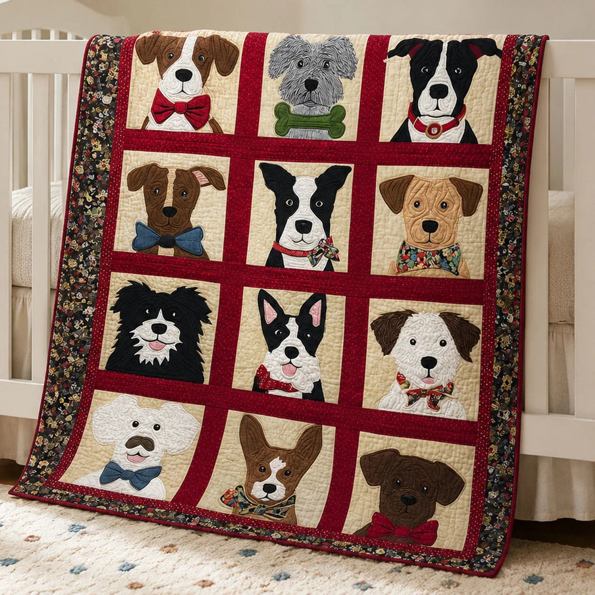 Happy Paws Quilt Blanket - Quilted Blanket by Wild and Way