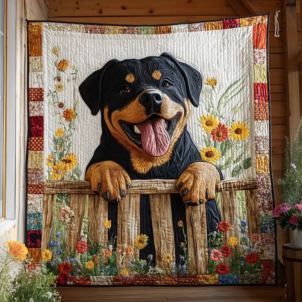 Happy Rott Quilt Blanket