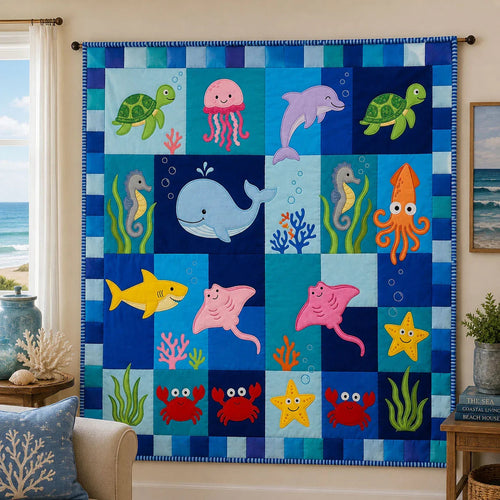 Happy Splash Quilt Blanket - Quilted Blanket by Wild and Way