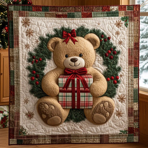 Happy Teddy Quilt Blanket