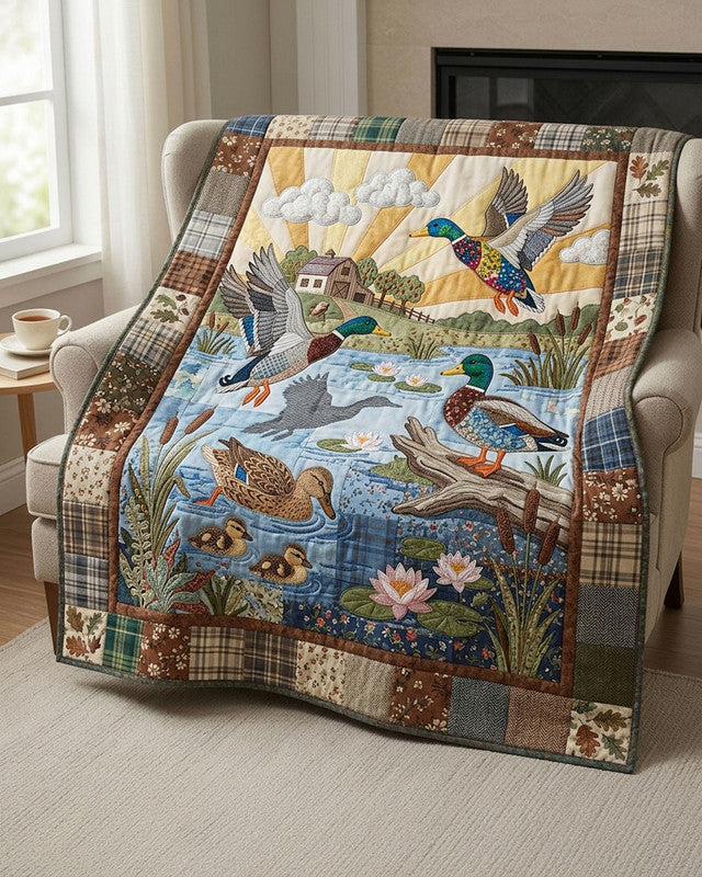Happy Waddlers Quilt Blanket - Quilted Blanket by Wild and Way