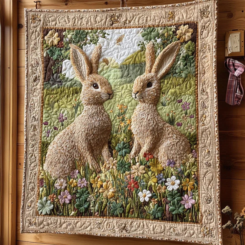 Hare Gaze Quilt Blanket
