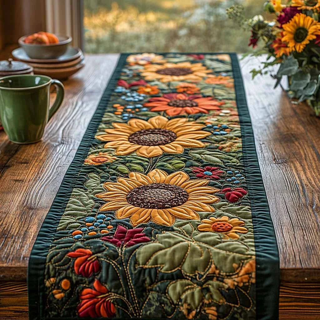 Harvest Bloom Quilted Table Runner