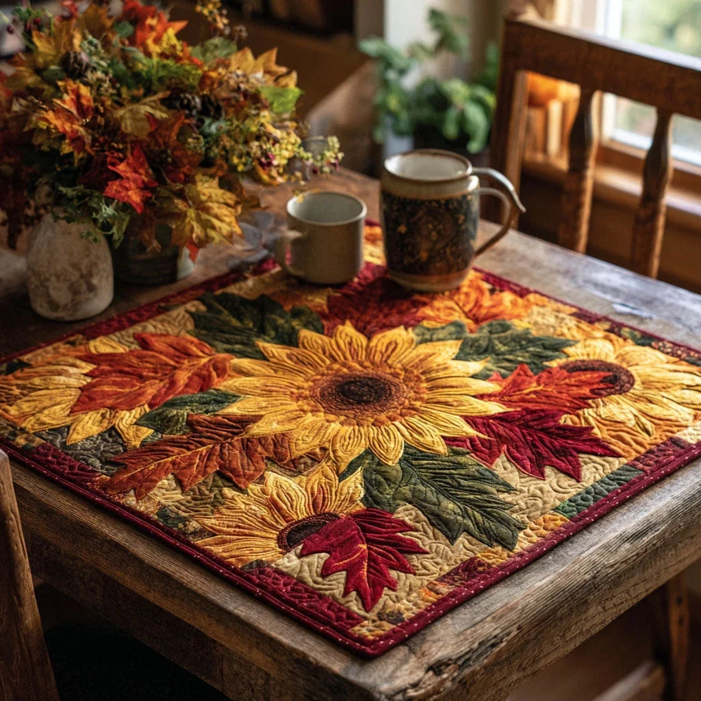 Harvest Flame Quilted Table Topper