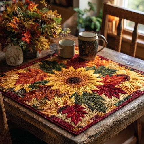 Harvest Flame Quilted Table Topper