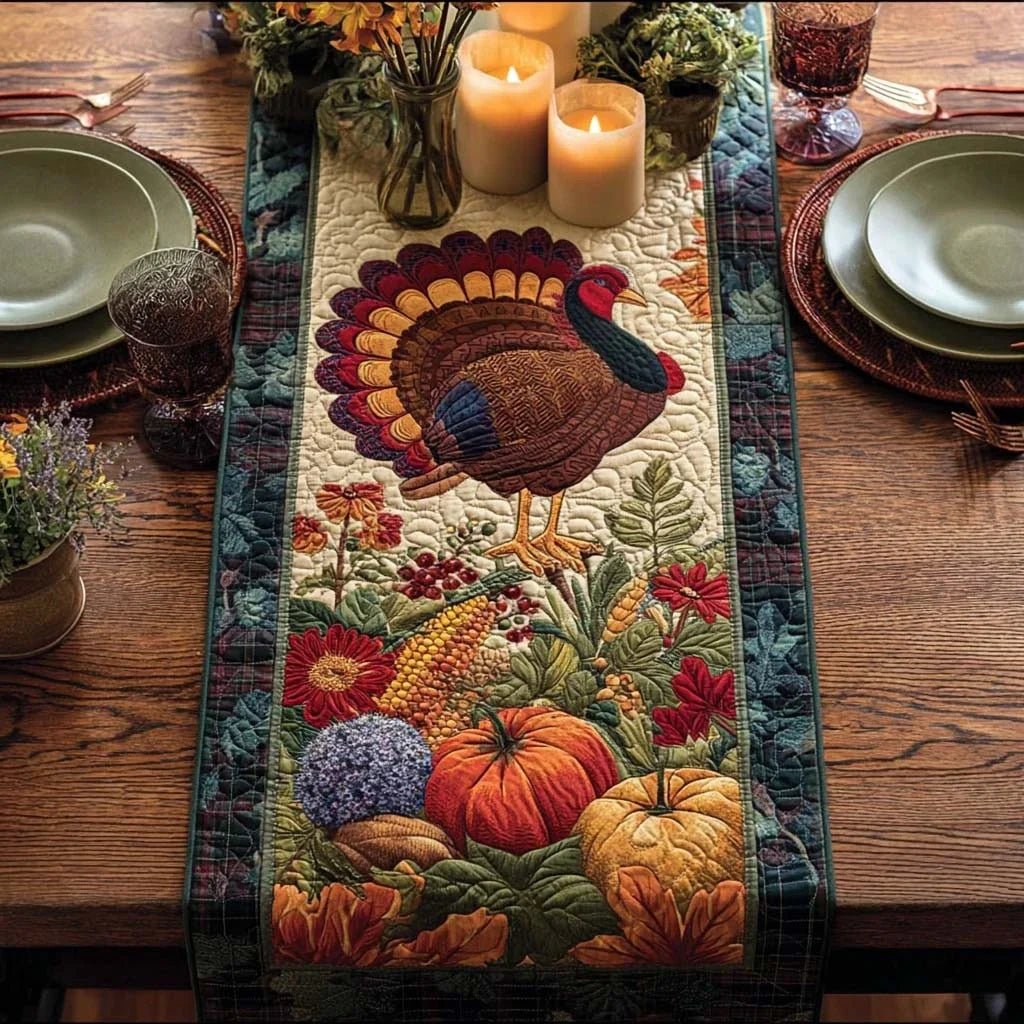 Harvest Gobble Quilted Table Runner