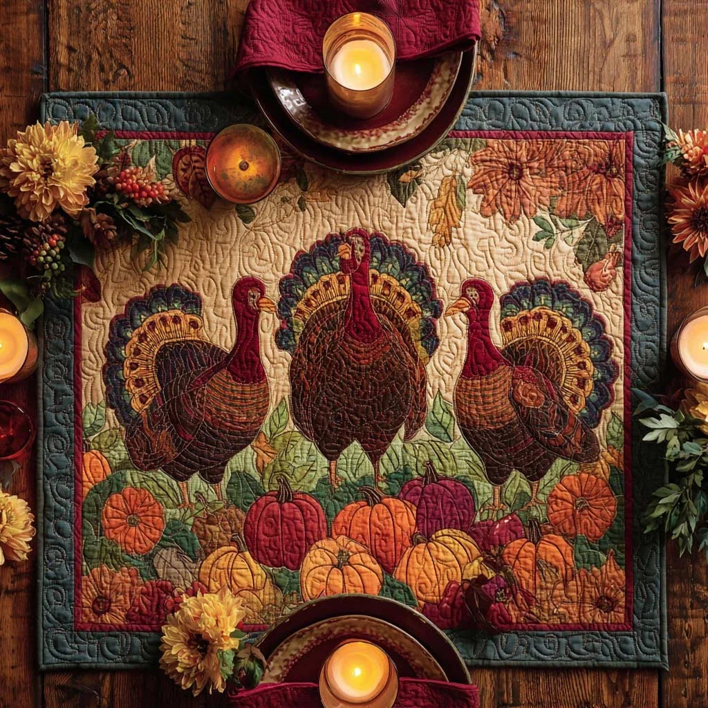 Harvest Harmony Quilted Table Topper