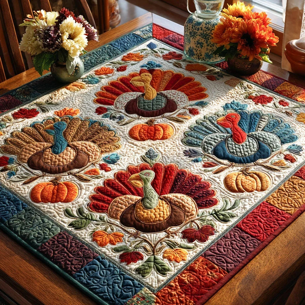 Harvest Hues Quilted Table Topper