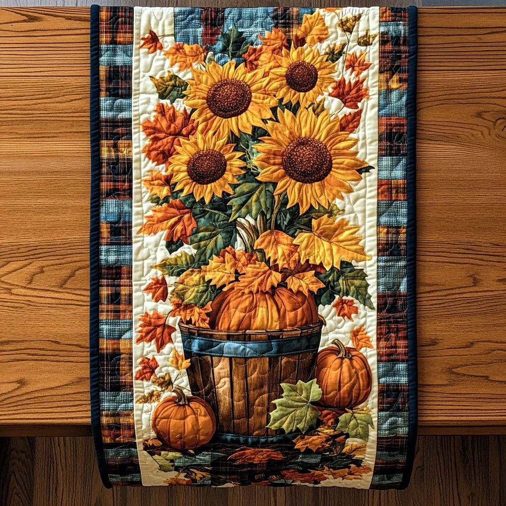 Harvest Joy Bloom Quilted Table Runner