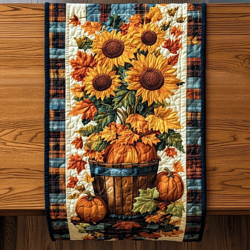 Harvest Joy Bloom Quilted Table Runner