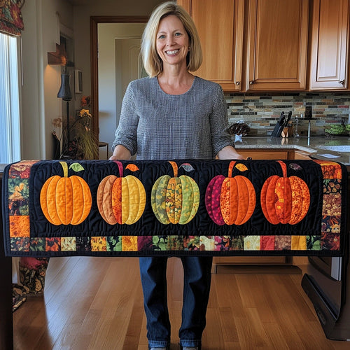 Harvest Pumpkin Quilted Table Runner