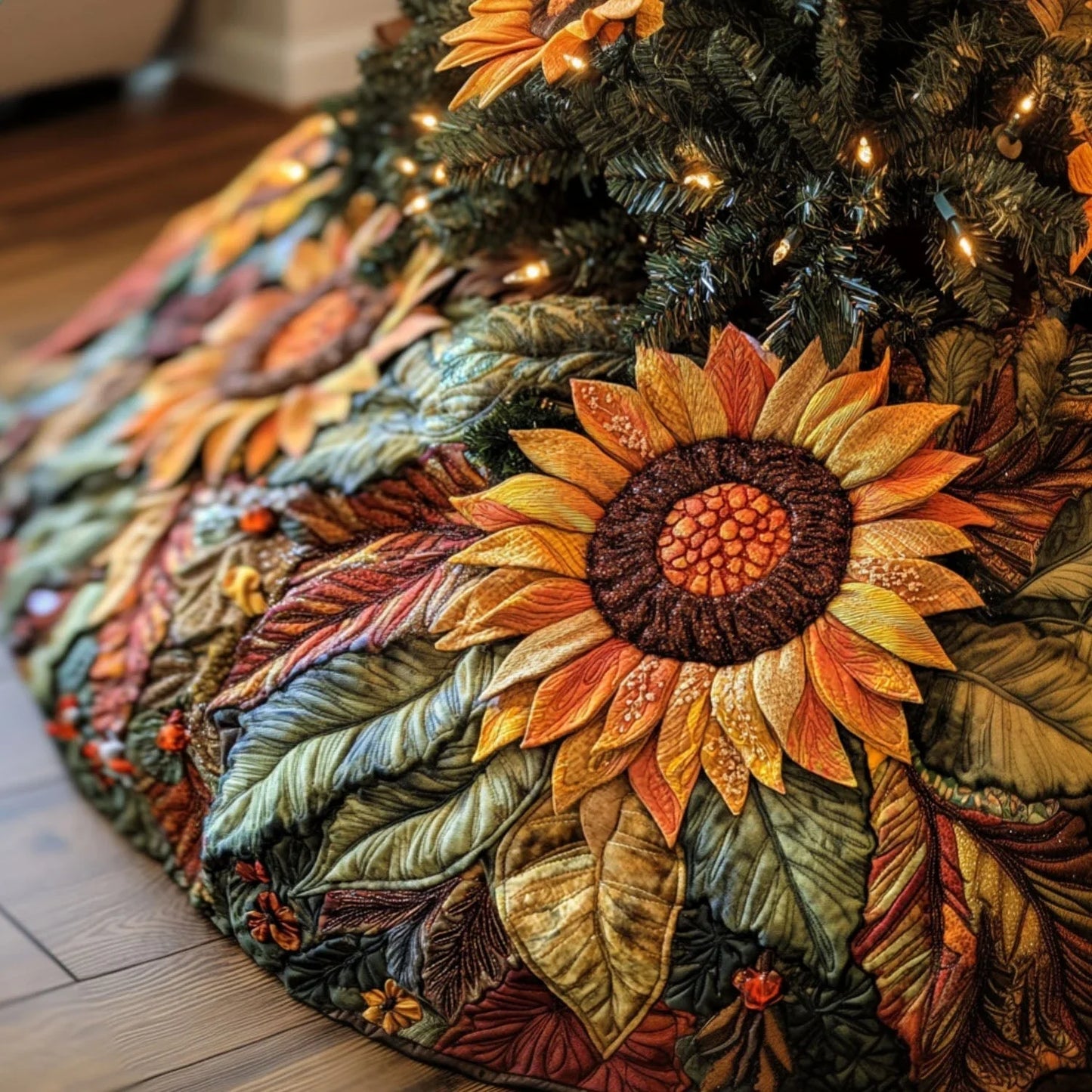 Harvest Radiance Quilted Christmas Tree Skirt