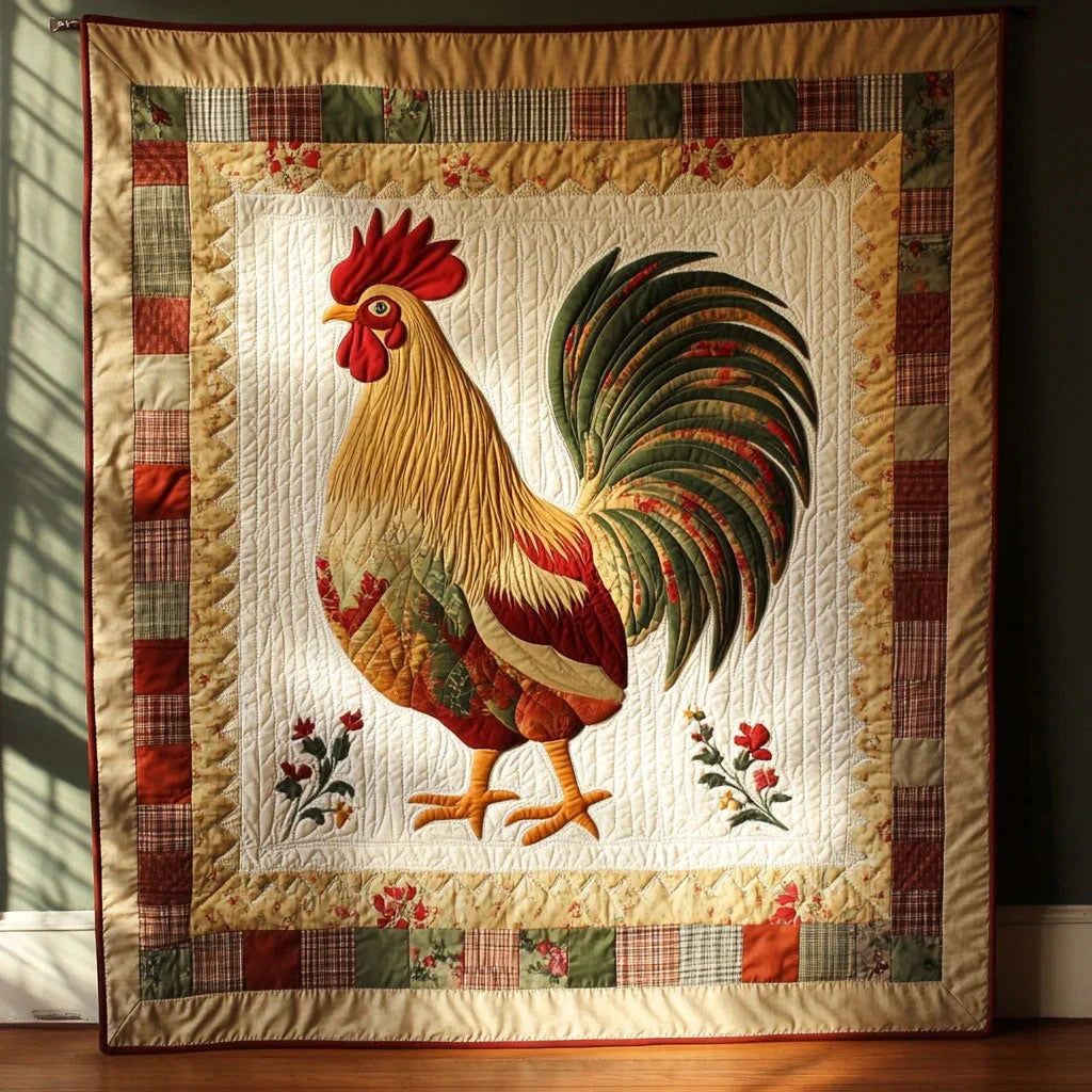 Harvest Rooster Quilt Blanket